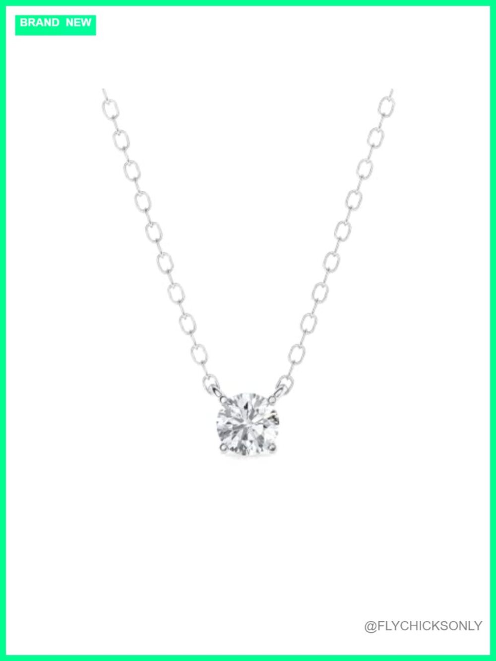 1/4 Carat Lab Grown Diamond Solitaire Pendant Necklace 925 Sterling Silver